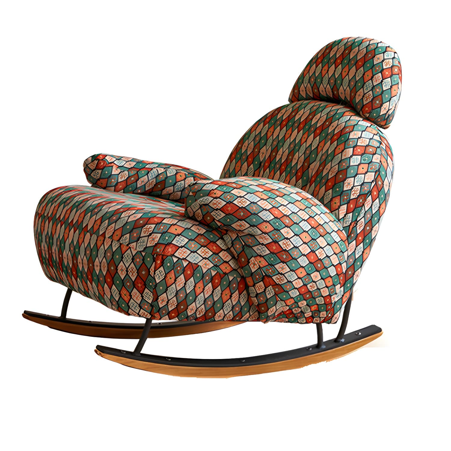 Spindle Living Room Contemporary Reclining Upholstered Rocking Accent Chair - image 15
