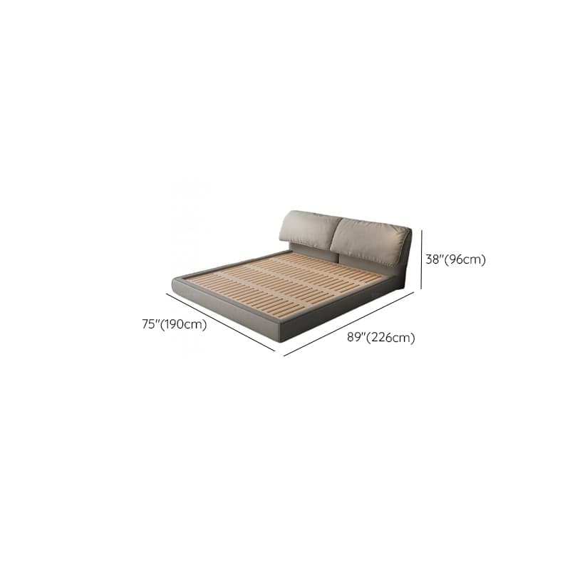 Grey Storage Included Panel Bed with 3 Storage Boxes, Natural Wood Frame, Panel Headboard, and Sponge Upholstery - image 9