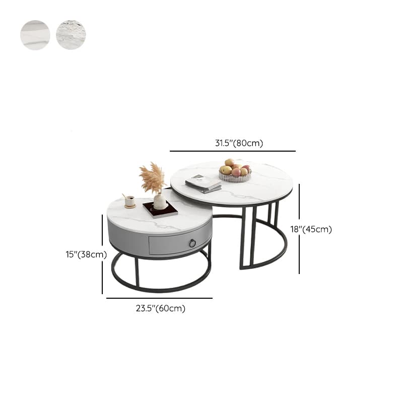 Nested Coffee Table with Rounded Top and Structured Base for Foyer Use - image 15