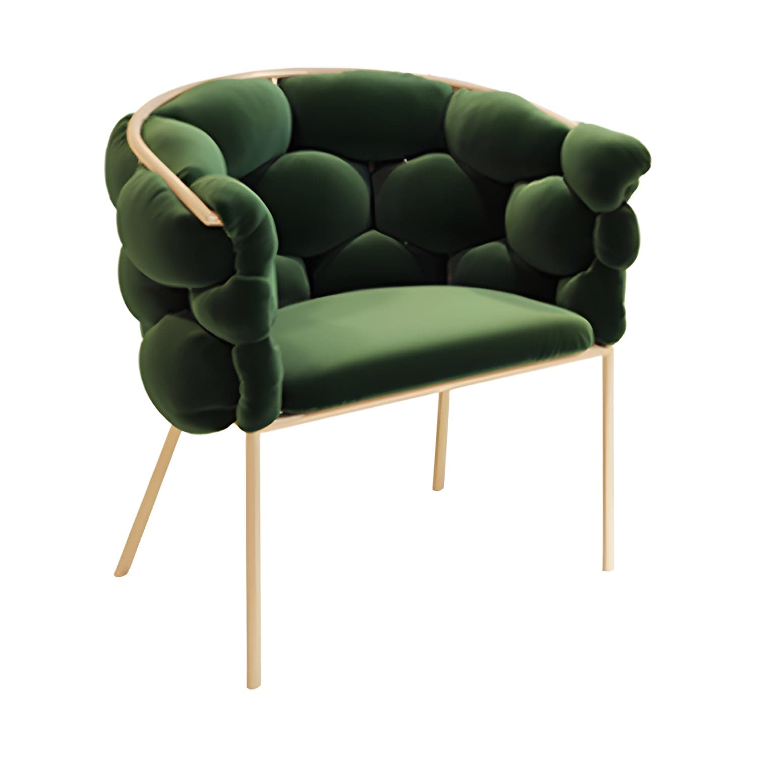 Glam Style Upholstered Gold Base Dining Arm Chair for Dining Room - image 3