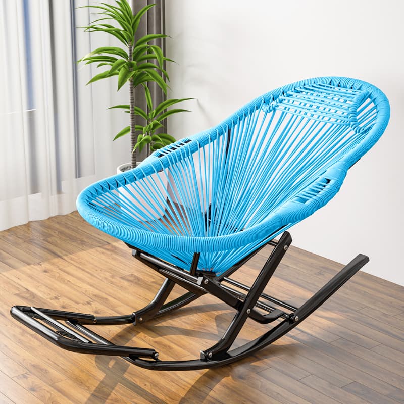 Traditional Black Metal Frame Rocking Chair with Spindle Back and High Weight Capacity