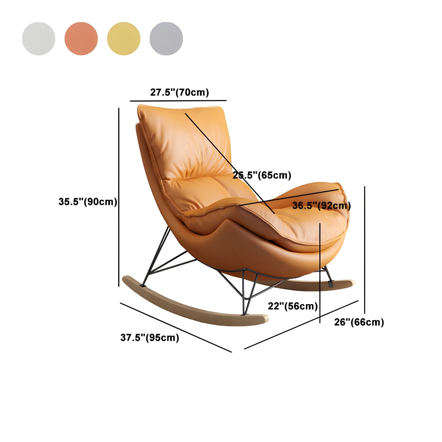 Ergonomic with Ottoman Rocker Chair with Padded Seat Rocking Chair Spindle - image 21