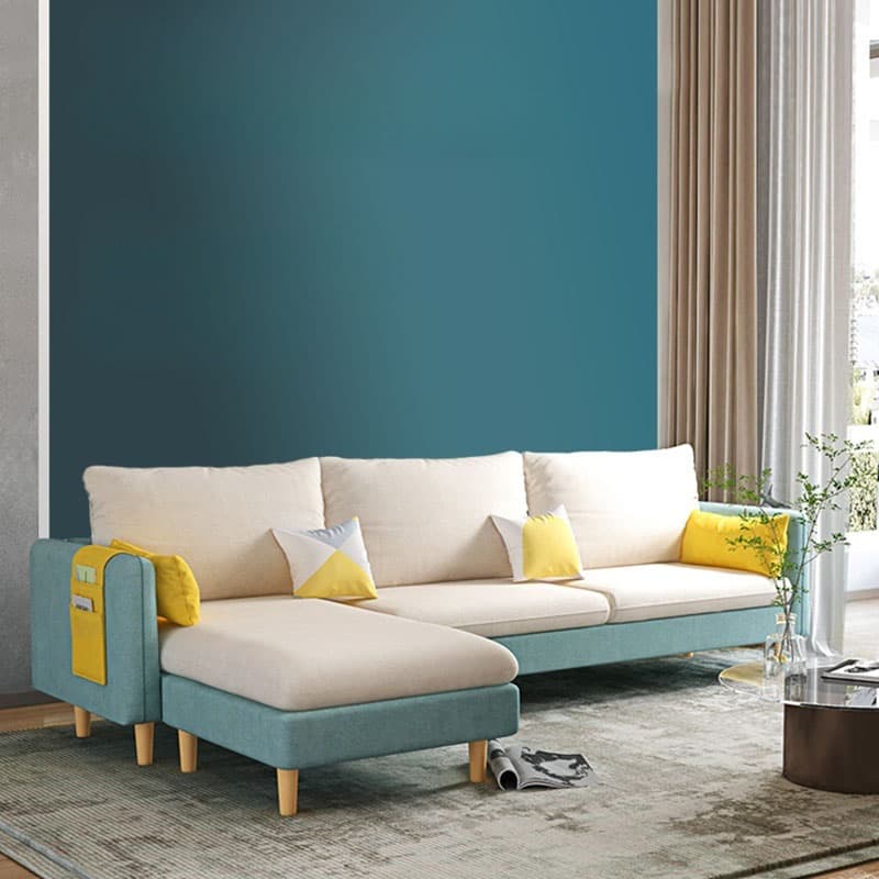 Modern Simple Style L-Shape Natural Wood Reversible Corner Sectional for Living Space - image 13