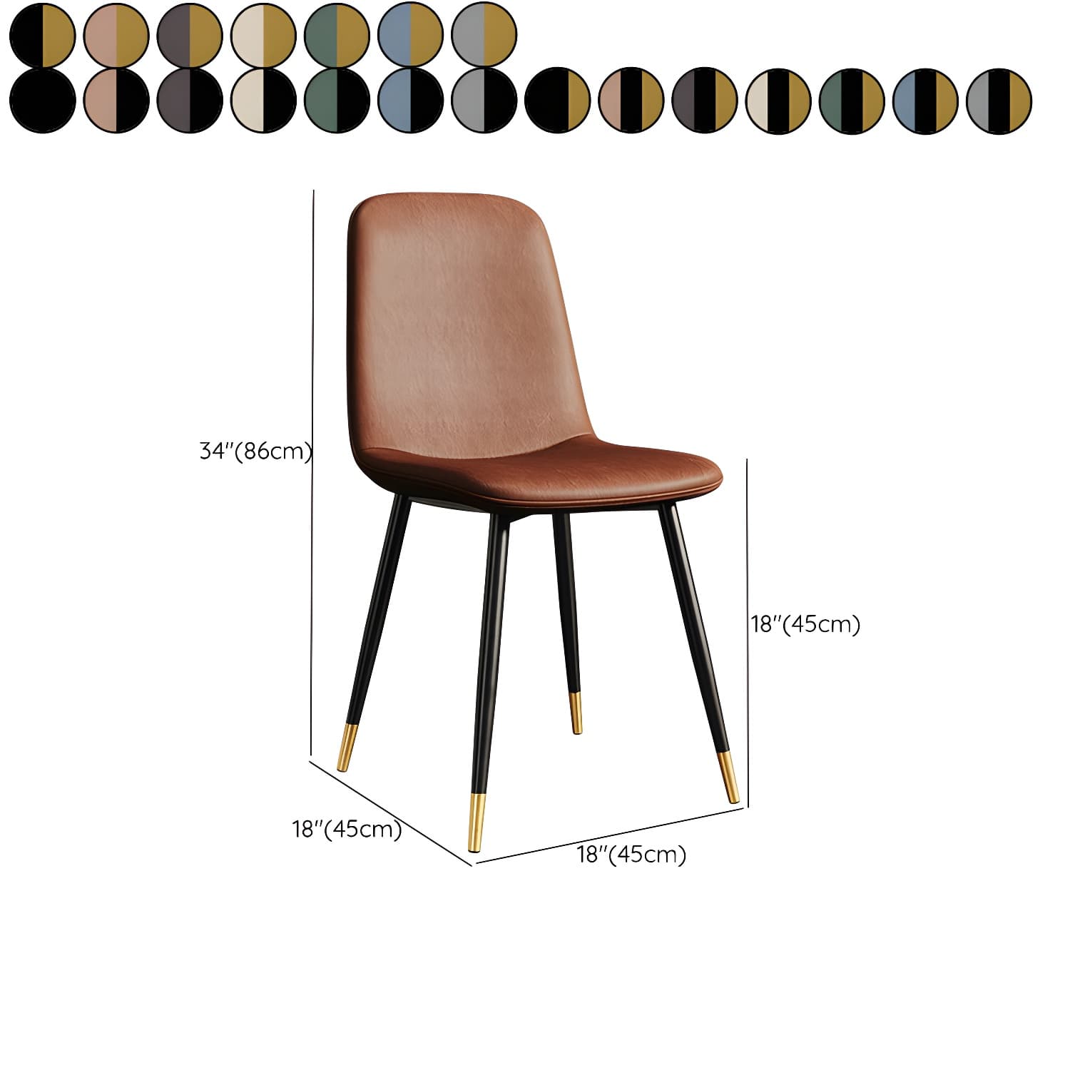 Faux Leather Dining Side Chair with Metal Frame and Low Back - image 15