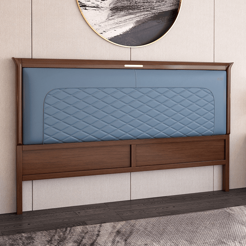 Modish No Distressing Rubberwood Panel Headboard with Rectangle Shape for King/Full/Queen Bed, Featuring Sponge Upholstery Fill and Standard Height