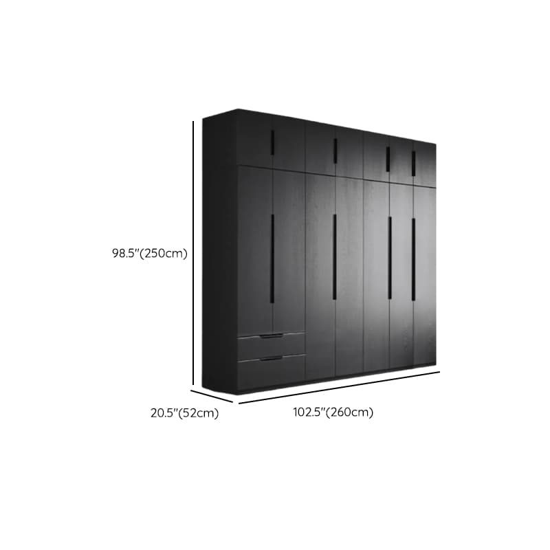 Ink Trendy Timber Wardrobe Armoire with Soft Close Drawer and Door, Interior Shelves, Clothing Rod - image 35