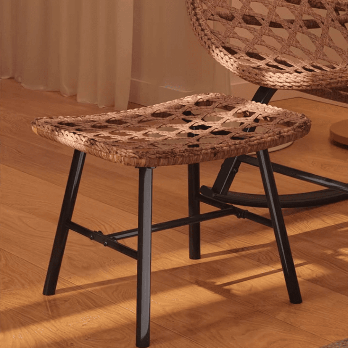2 Piece Set/1 Piece Set Cushioned Rocking Chair with Ottoman in Resin with Rear in a Modern Simple Style - image 17