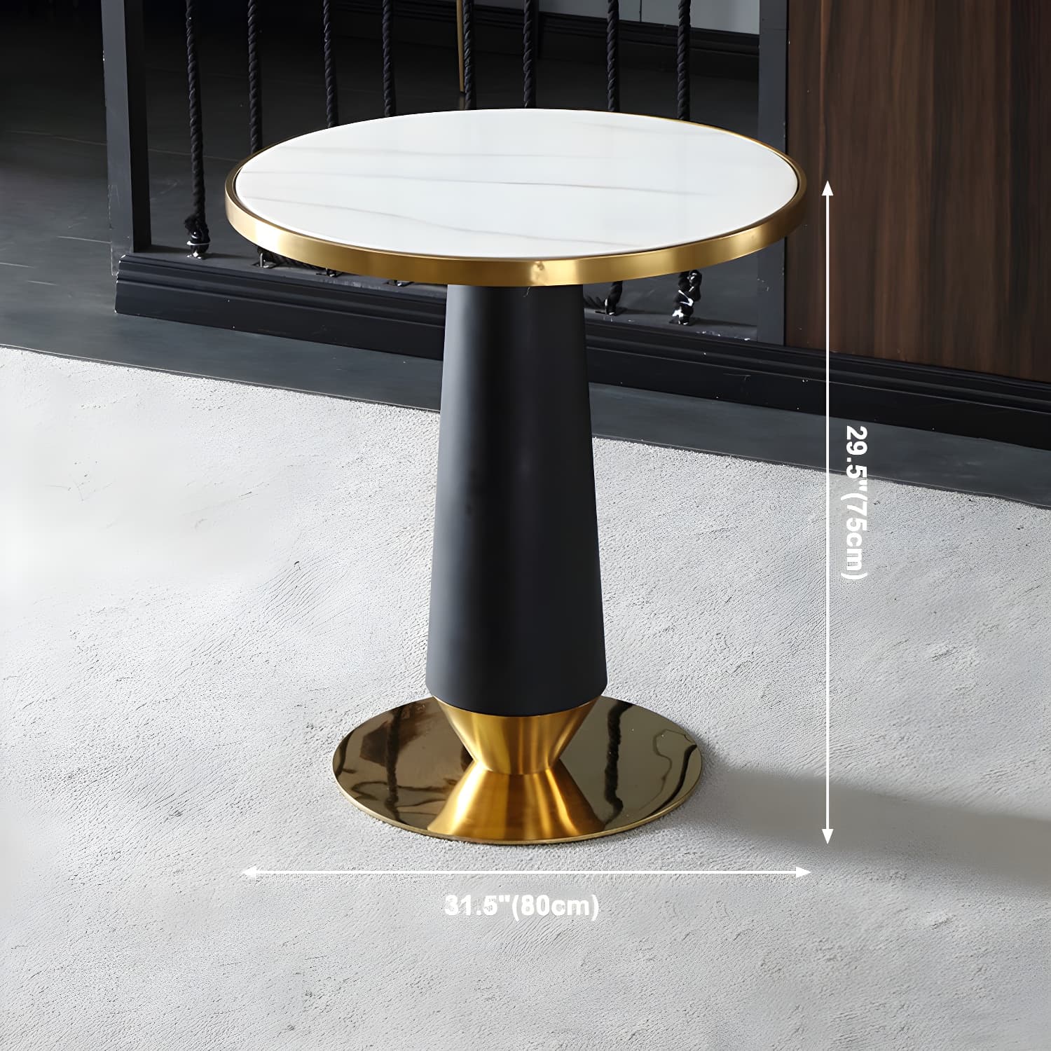 Metal Traditional Luxury Round Table Marble Top Indoor Table with Pedestal - image 31