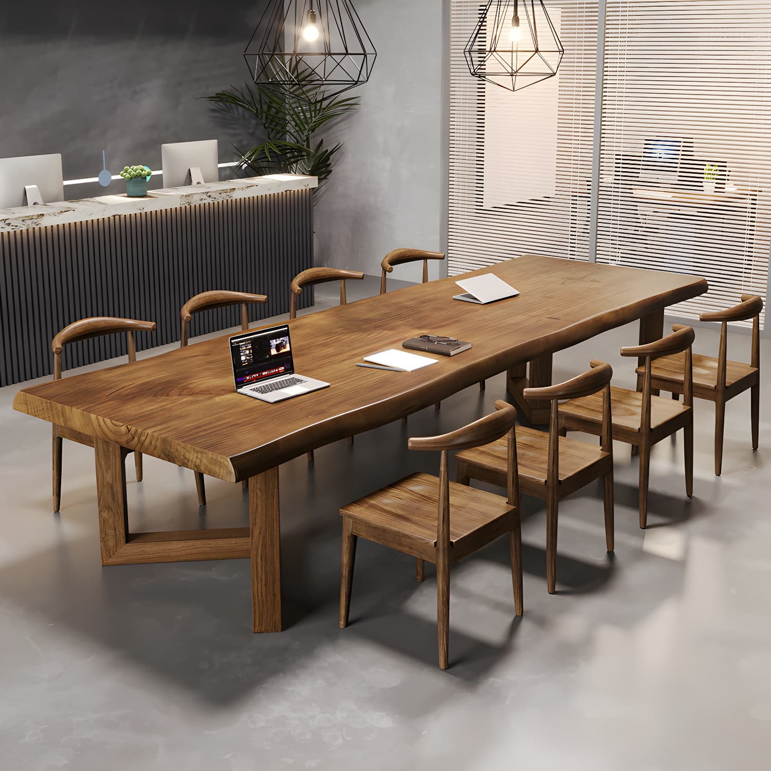 Modern Dining Room Set 1/4/9 Pcs Solid Wood Dining Set with Rectangle Table