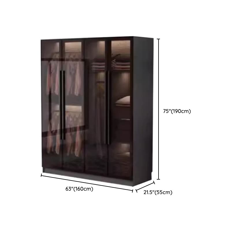 Charcoal Modish Timber Self-supporting Cabinet Armoire with Soft Close Drawer and Door, Hanging Rod - image 12