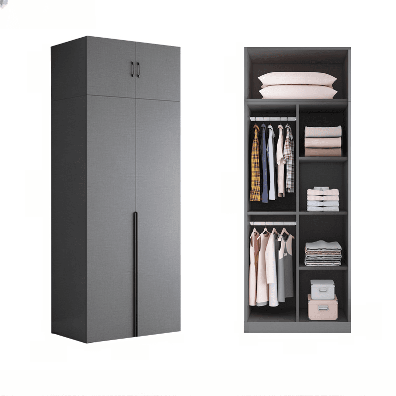 Trendy Dove Grey Wooden Wardrobe with Interior Shelves, Soft Close Door & Hanging Rod - image 6