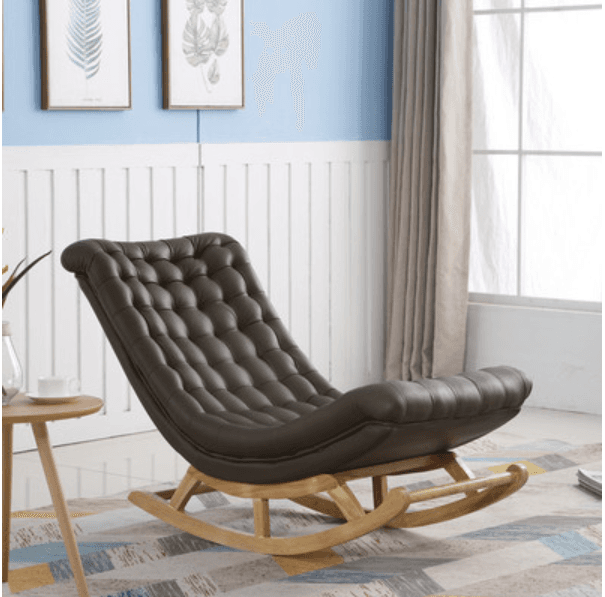 Cocoa/Azure/Olive Green Casual Rocking Chair Couch with Ottoman - image 3