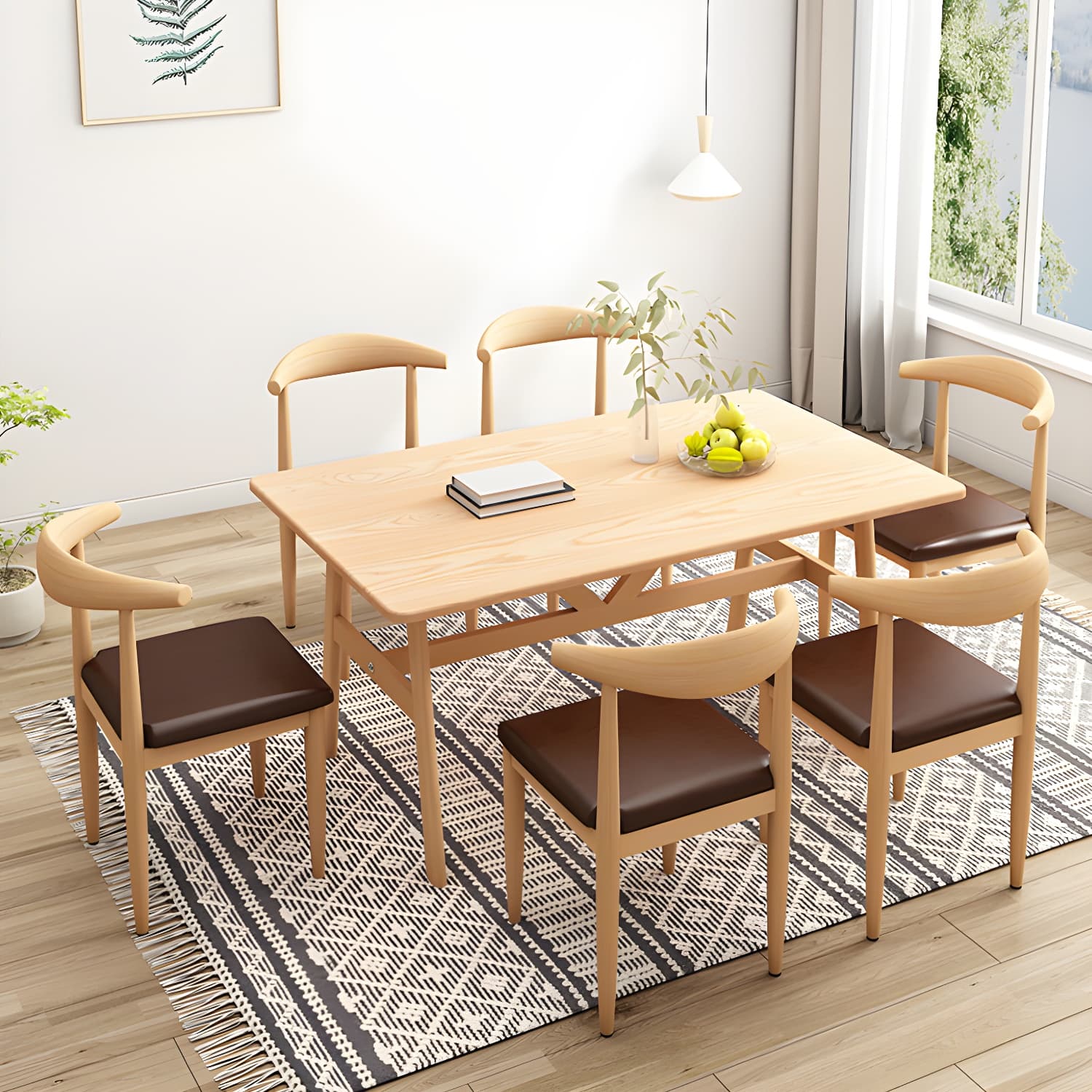 Modern Kitchen Dining Chairs Open Back Dining Chair with Metal Base - image 19