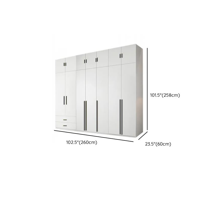 White Lumber Detached Wardrobe Closet with Soft Close Drawer, Door, Interior Shelves, and Clothing Rod - image 31