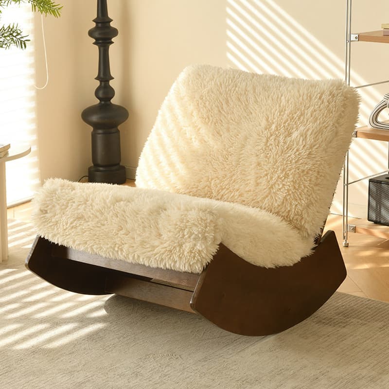 Dove Grey/Amber Color Modish Rocking Seat Upholstered and Scratch-proof Stationary with Spindle Back and Rear