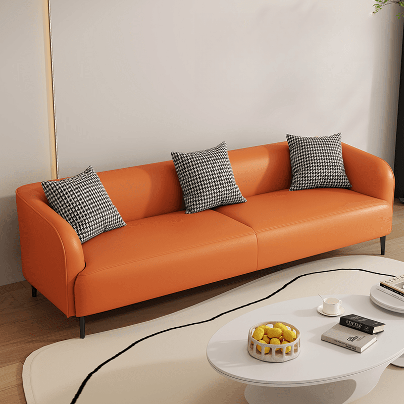Drawing Room Standard Sofa in Pu Leather with Dark Gray/Sage/Amber Color and Armrest - image 7