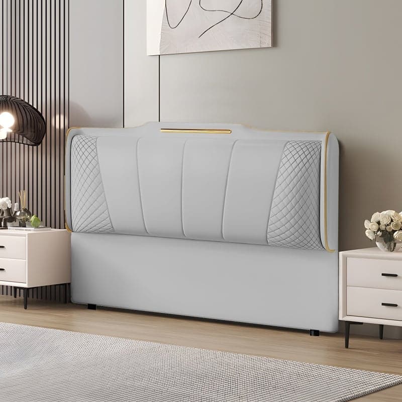 Simplistic Style Queen Wingback Headboard with Camelback Shape in Pine Wood, No Distressing, Featuring Sponge Upholstery and Standard Height - image 7