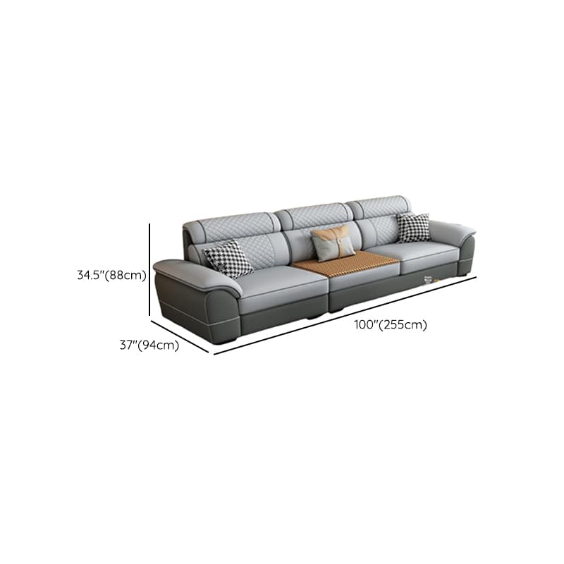 Modern Simple Style Straight/L-Shape Horizontal/Reversible Sofa Couch/Sofa Chaise in Grey with Water-resistant and Pillow Top Arm, 2-piece/3 Pc - image 19