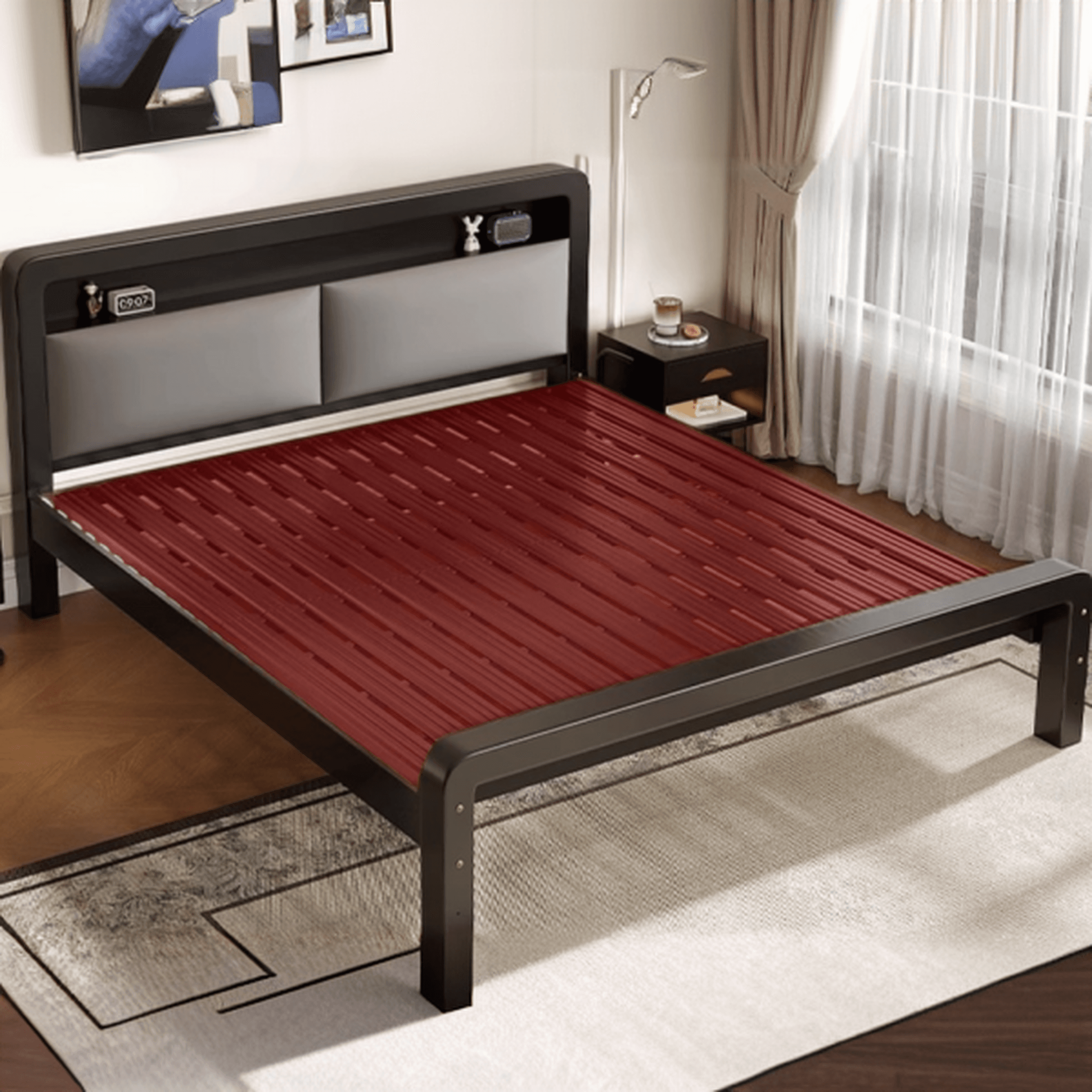 Solid Color Iron Storage Bed for Living Room - image 8