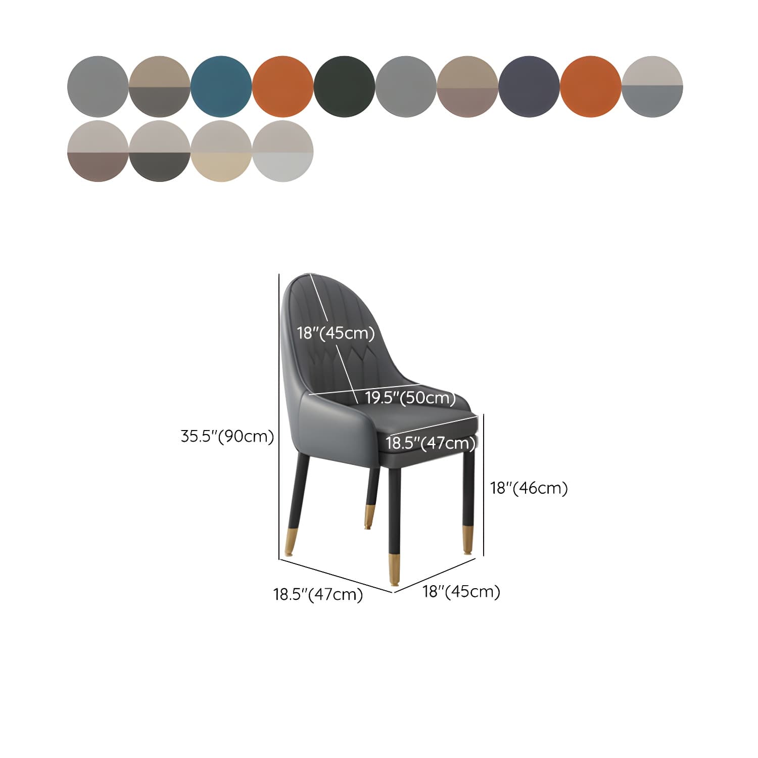 Faux Leather Dining Chairs Modern Parsons Arm Chair with Wood Legs - image 25