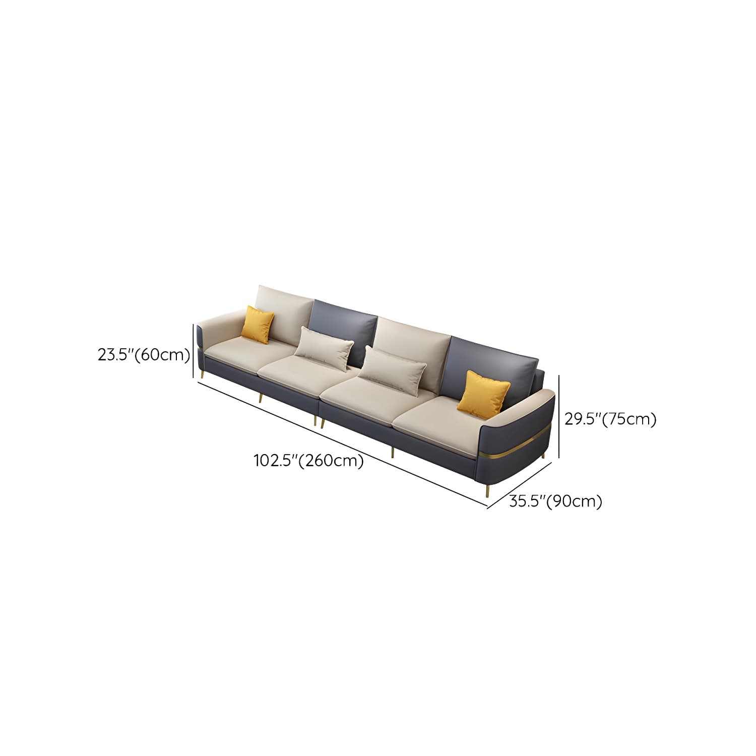 Glam Beige Tech Cloth Sectional Sofa with Pine Frame in Stationary Design - image 19