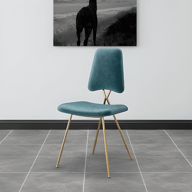 Upholstered Firm Armless Chair with Aureate Legs and Foot Pads for Dinette - image 4