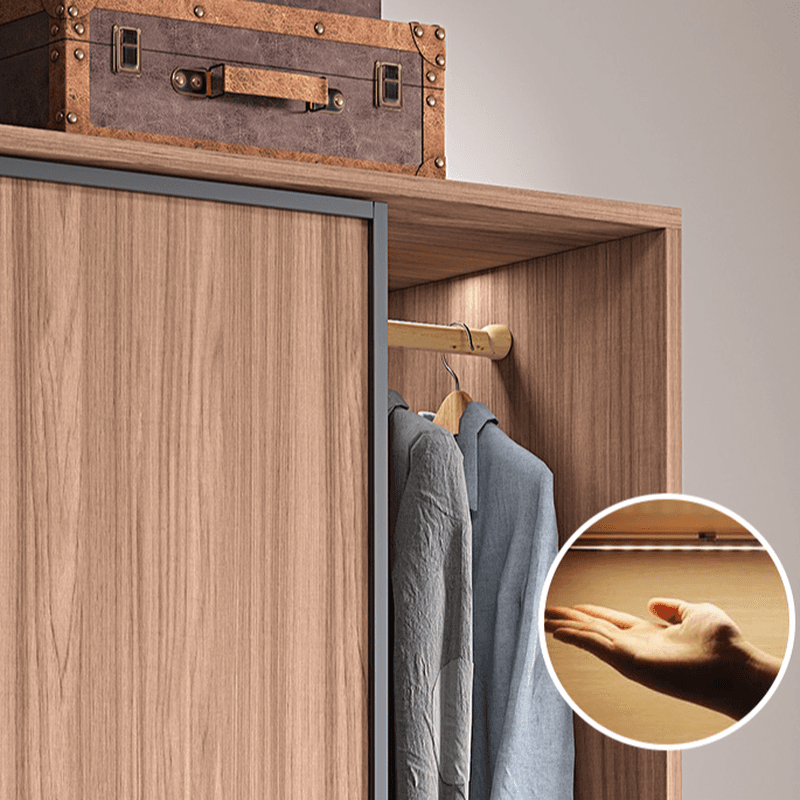 Modern Simple Style Sand Manufactured Wood Self-supporting Wardrobe with Soft Close Drawer, Interior Shelves & Soft Close Door - image 8