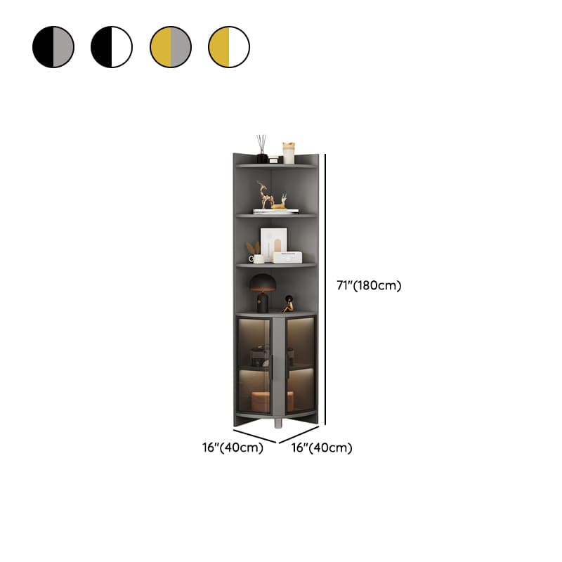 Modern Corner Accent Cabinet with Glass Doors and 2 Interior Shelves - image 20