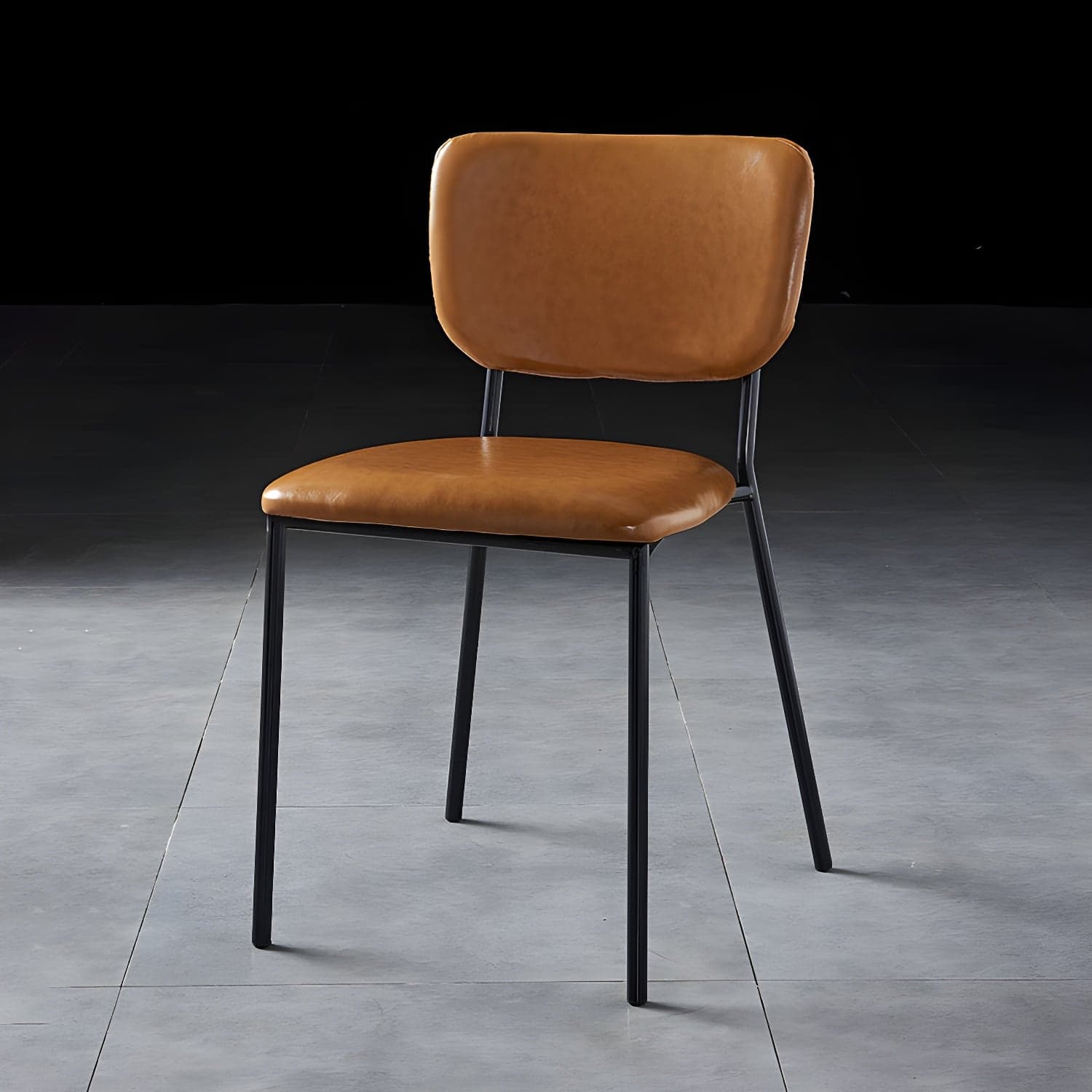 Nordic Style Dining Chairs Armless Open Back Stackable Chairs with Metal Legs - image 8