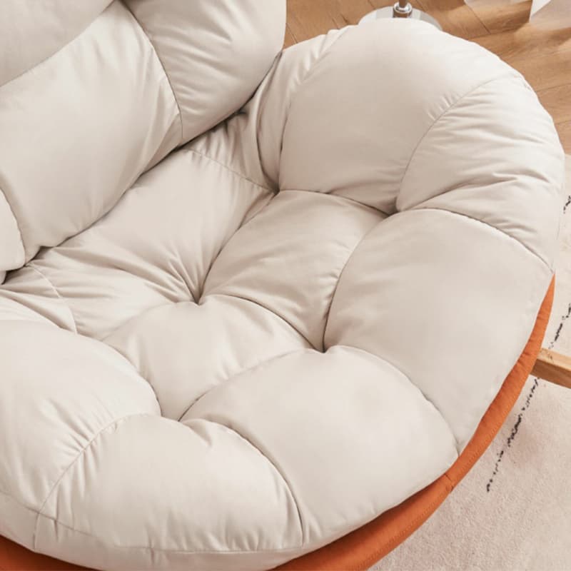 Chic Upholstered Small Rocking Chair in Natural Wood with Tufted Back and Stylish Modern Design - image 12