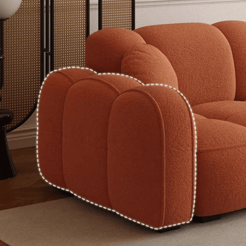 Modish Solid Color Standard Sofa Stain Resistant/Water Resistant Dove Grey/Apricot Color/Mocha with 2 Pillows & Armrest for 4 Person/3-seater - image 15