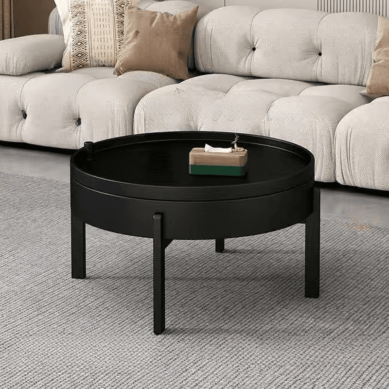 Shabby Chic Circular-shaped Lumber Pallet Table with Stockroom for Indoor Use