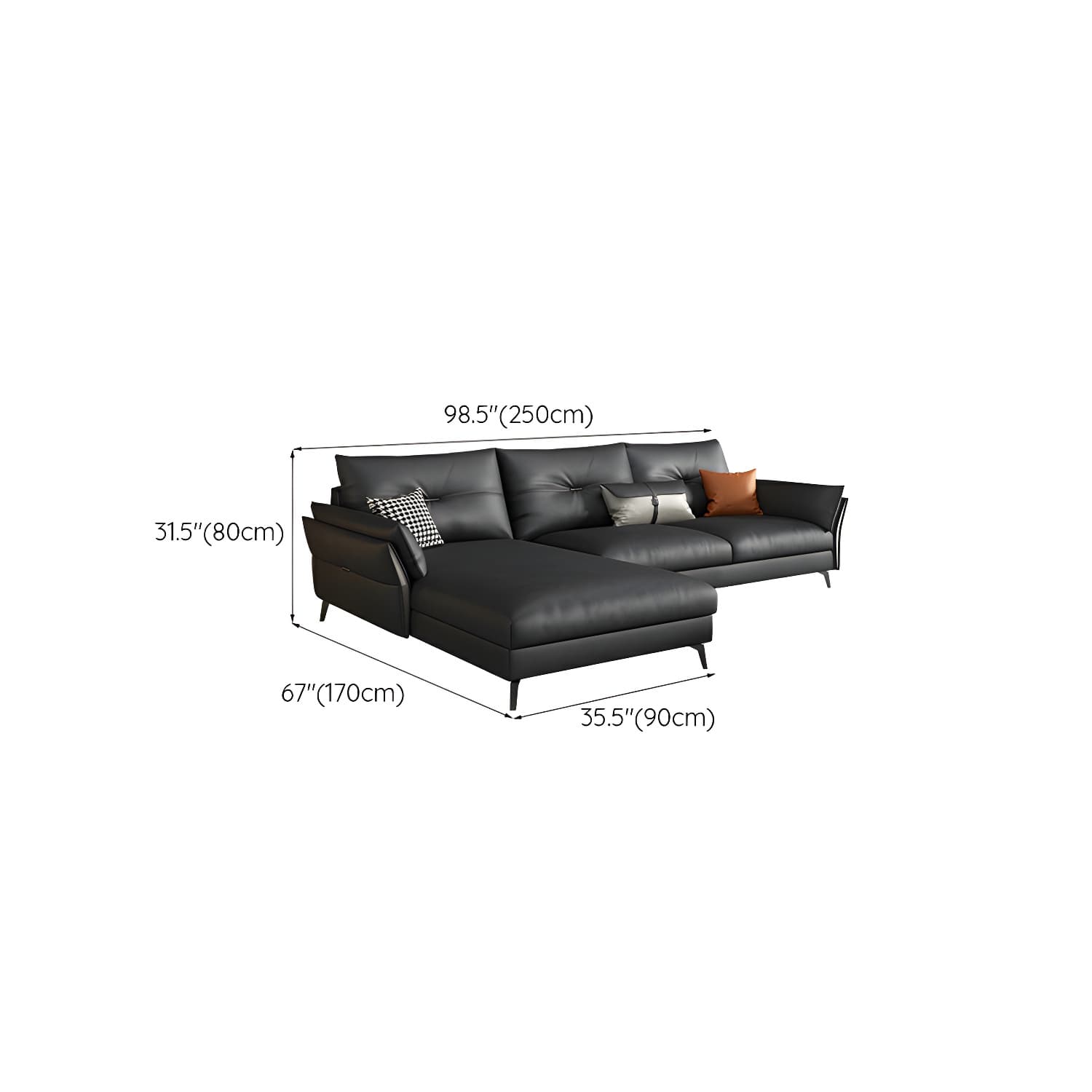 Modern Gray Tufted Sectional Sofa with Flared Arms and Wood Frame - image 16