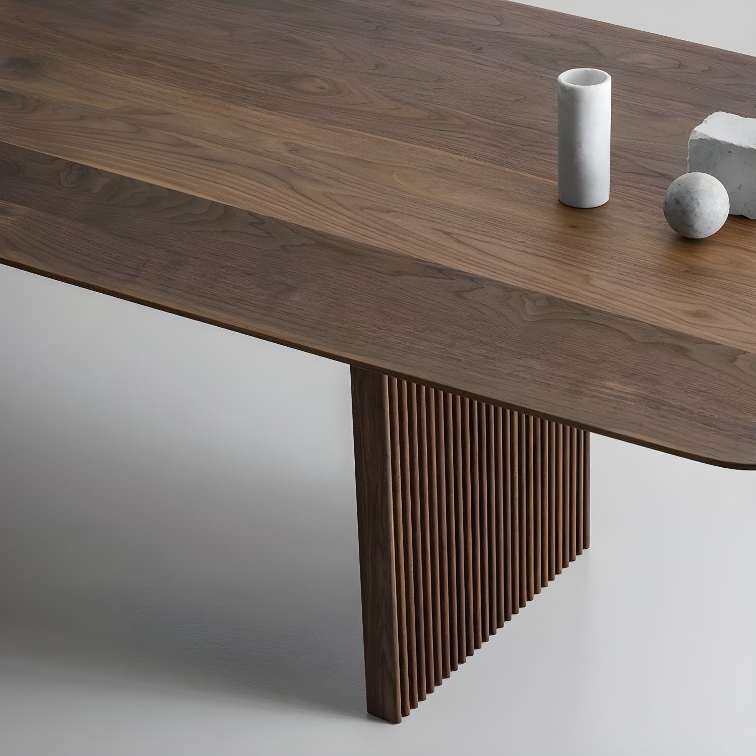 Pine Solid Wood Dining Site Table Modern Rectangle Double Pedestal Dining Table - image 7