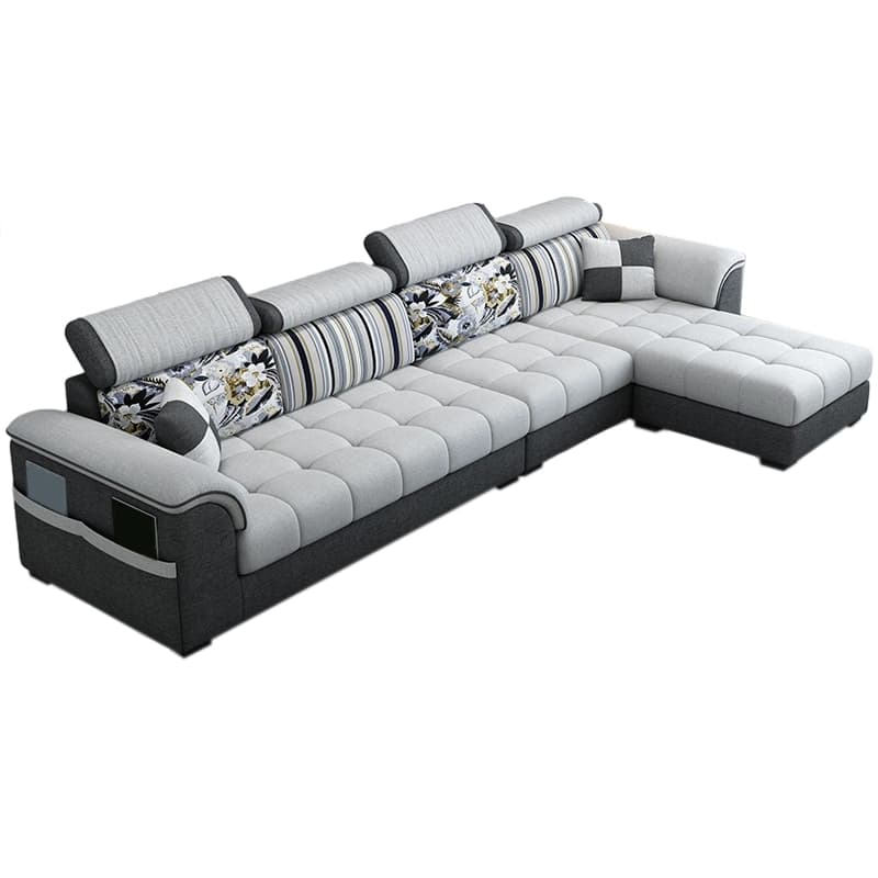 Modern Reversible L-Shape Sectional Sofa with Pillow Top Arm Design and Adjustable Headrest - image 6