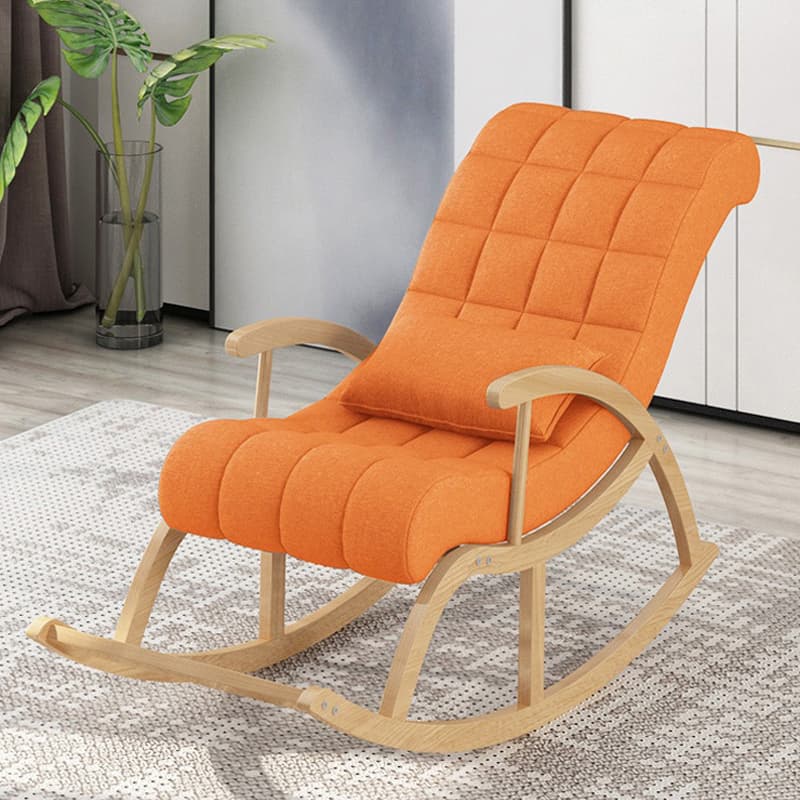 Modern Upholstered Rocking Chair with Track Arms - Comfortable and Stylish Design - image 12