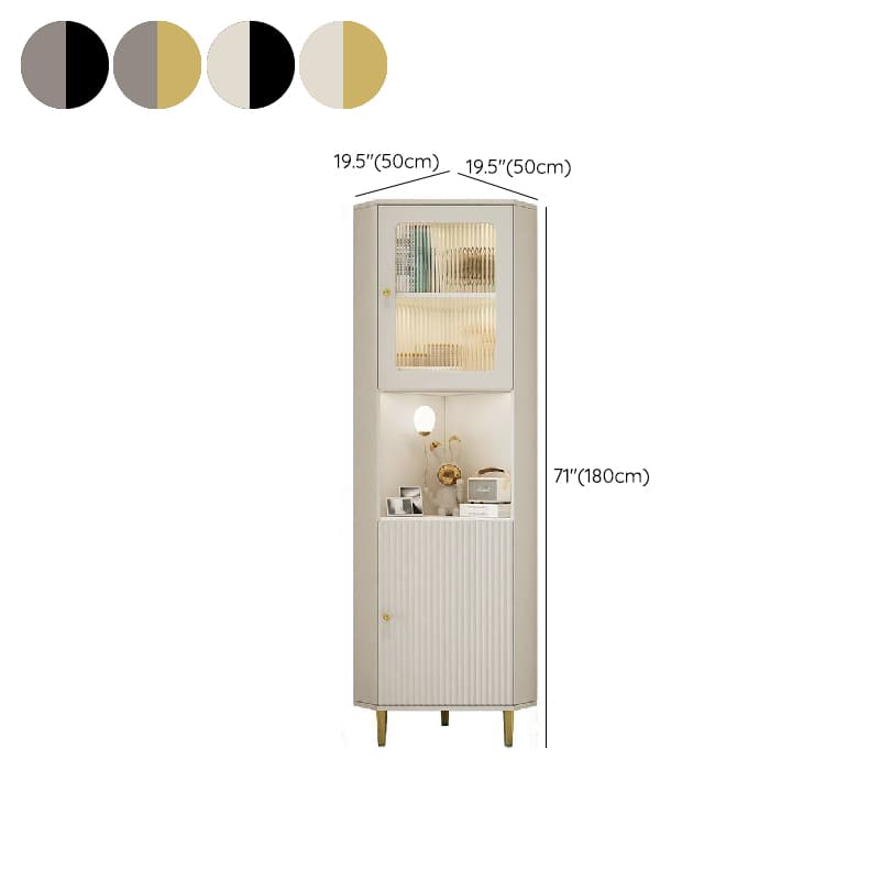 Grey/Beige Engineered Wood Utility Cabinet with Illuminating in a Modern Style - image 18