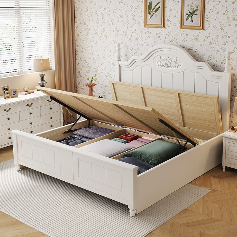 Modern Simple Style Natural Solid Wood Bed Frame with 4 Legs for Bedroom - image 3