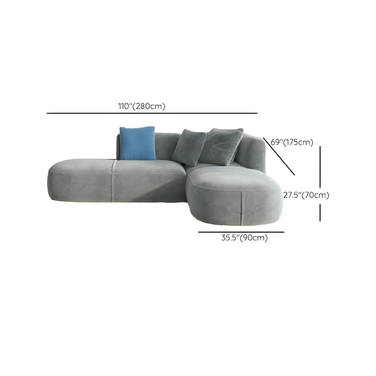 Flannel Upholstered Sectional Sofa in 2 Piece Set - Cozy, Stylish and Comfortable - image 26