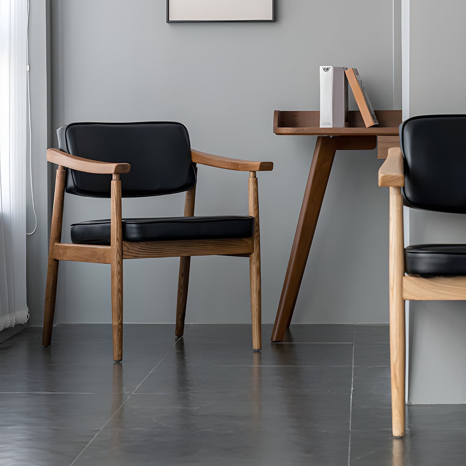 Traditional Style Dining Chairs Kitchen Arm Side Chairs with Wooden Legs - image 17