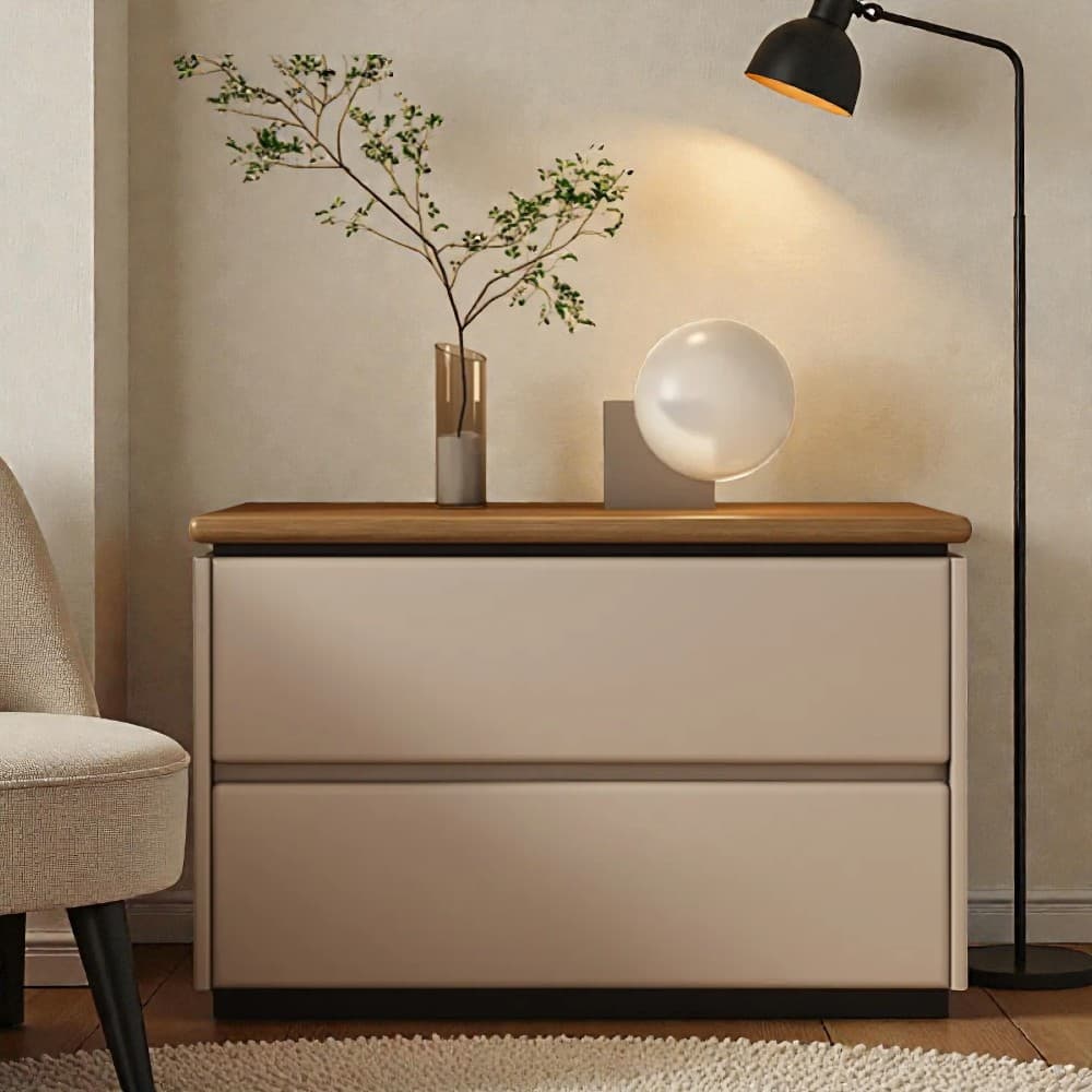 Modish 2 Tiers Drawer Storage Bedside Table with Laminate Countertop - image 21