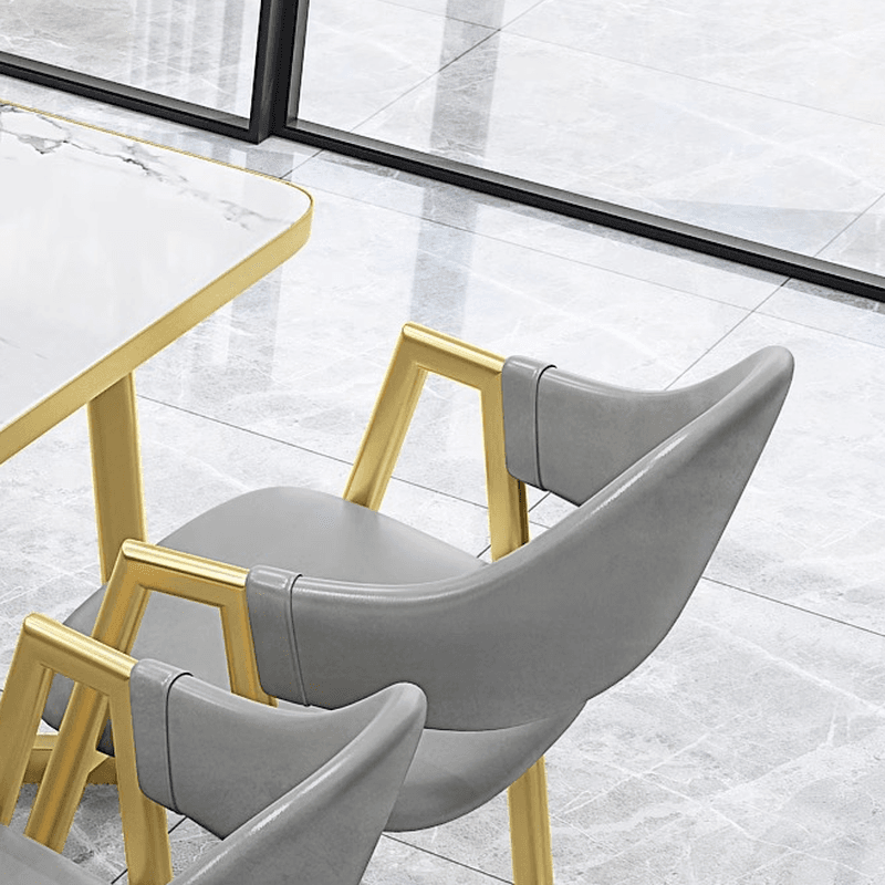Luxurious Dining Table Set with Recycled Wood Top and Sleighing Base - image 17