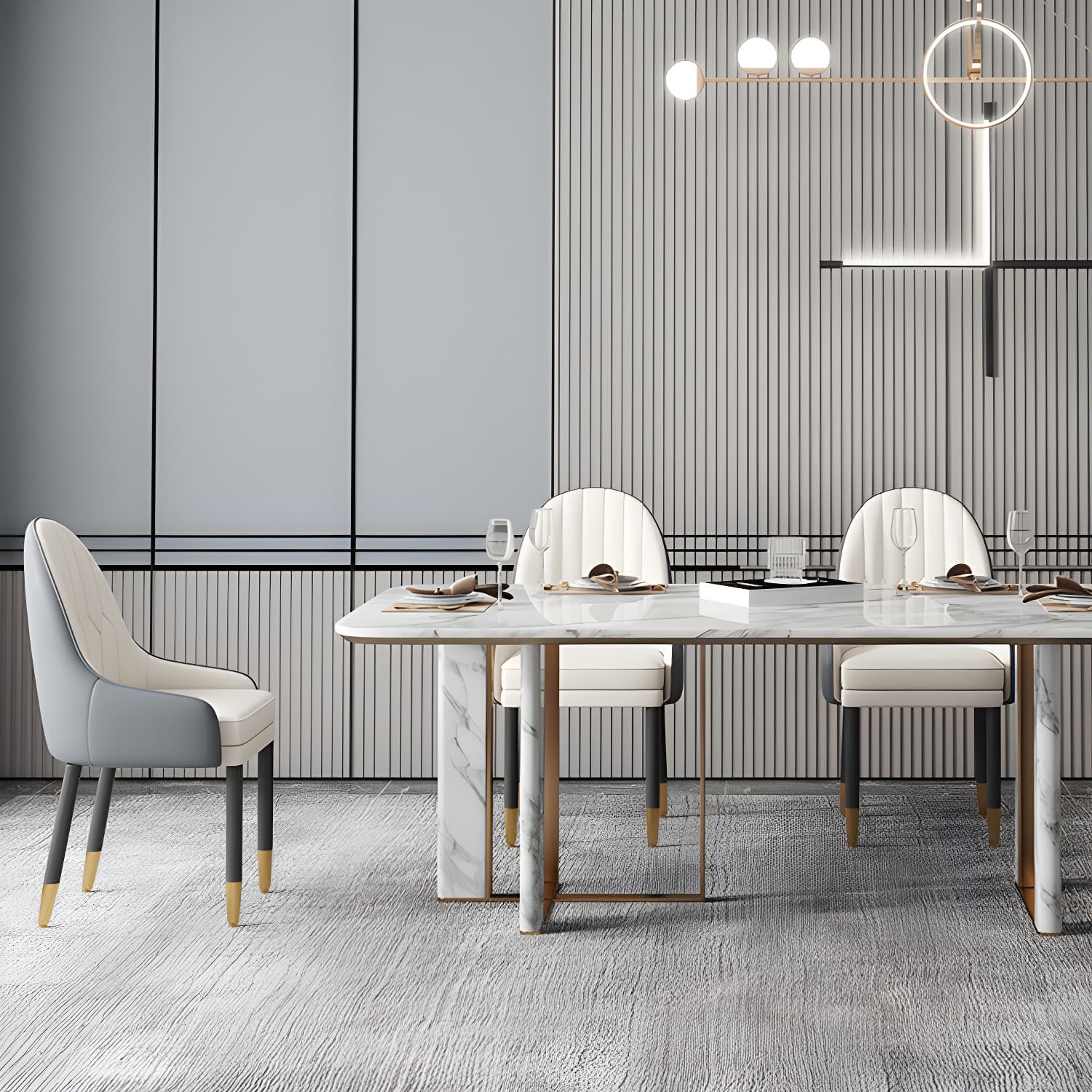 Faux Leather Dining Chairs Modern Parsons Arm Chair with Wood Legs - image 24