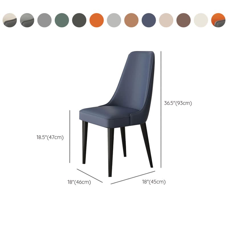 Mid-Century Modern Armless Faux Leather Kitchen and Dining Side Chair in Parsons Style - image 23