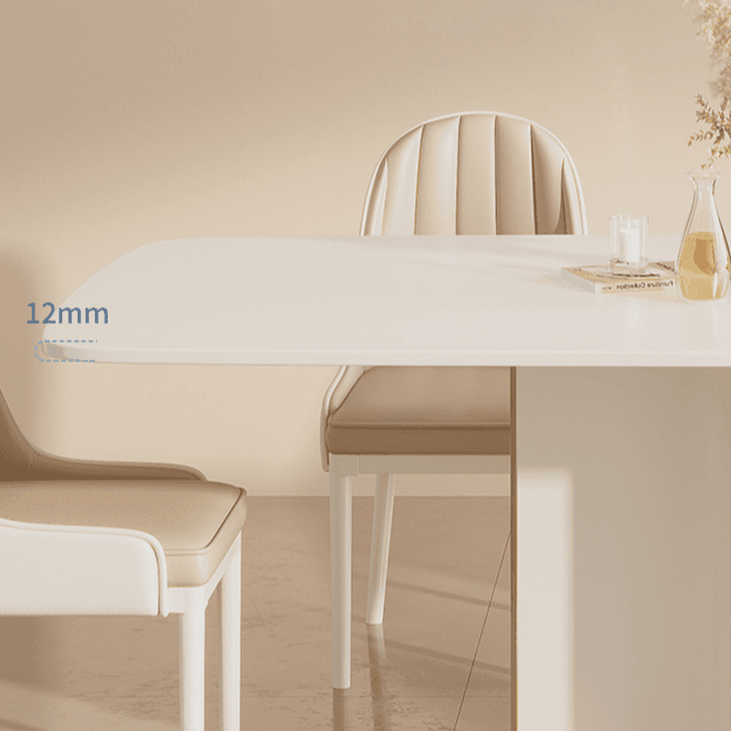 Retro 7-piece/5 Pieces/1 Piece Rectangle Stone Dining Table Set with/without Chair - image 3