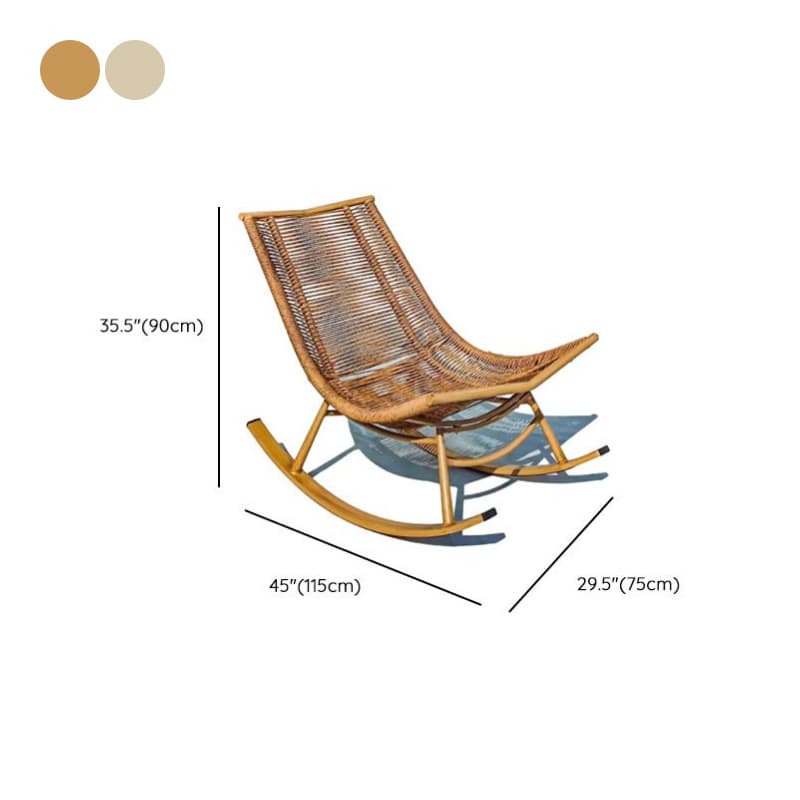 Cocoa Craftsman Wicker Front Porch Rocking Chairs with Separable Pillowcase - image 25