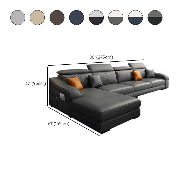 L-Shape Left Sofa Chaise for 5-seater with Sloped Arms in a Trendy Style - image 17
