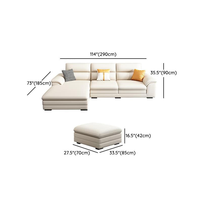 Modern Wood Frame White Sectional Sofa with Cushion Back and Storage Included - image 20
