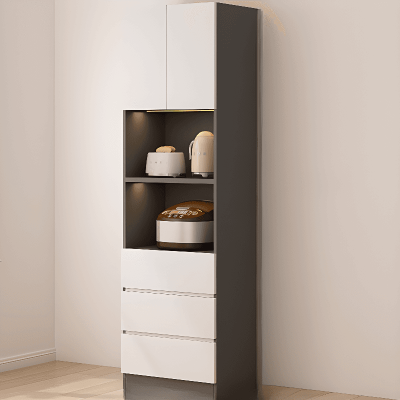 Simple Sideboard with Multiple Drawers, Closet Cabinet, Standard and Narrow Sizes, 1 or 2 Shelves, Wood Countertop, 2 to 5 Doors
