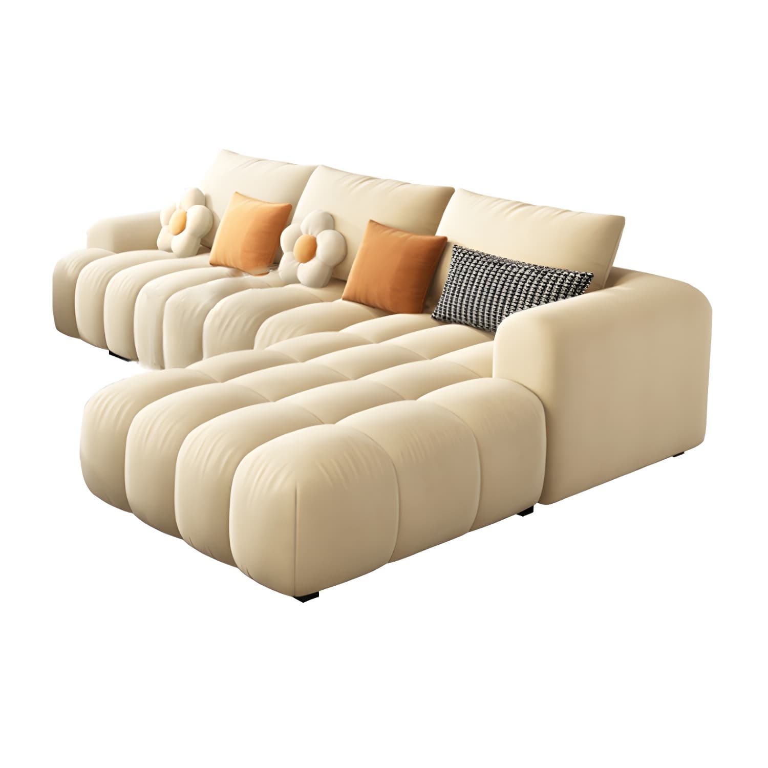 Modern Suede Sectional Sofa with Black Pine Wood Frame and Scratch Resistant Design - image 11